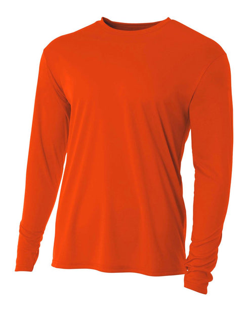 A4 Youth Cooling Performance Long Sleeve Crew (N3165), Color 'Athletic Orange'